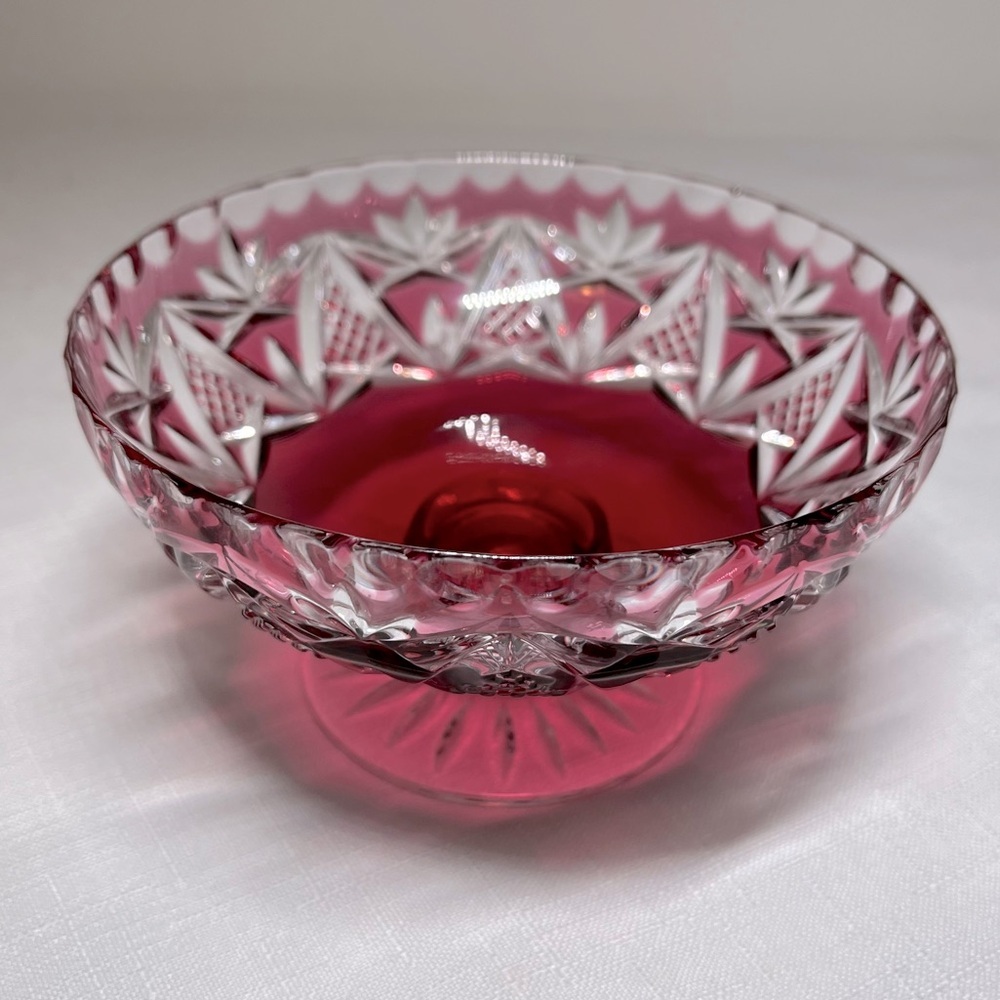 Nachtmann Lead Crystal Bowl Footed Overcatch Glass Candy Jewelry Vintage